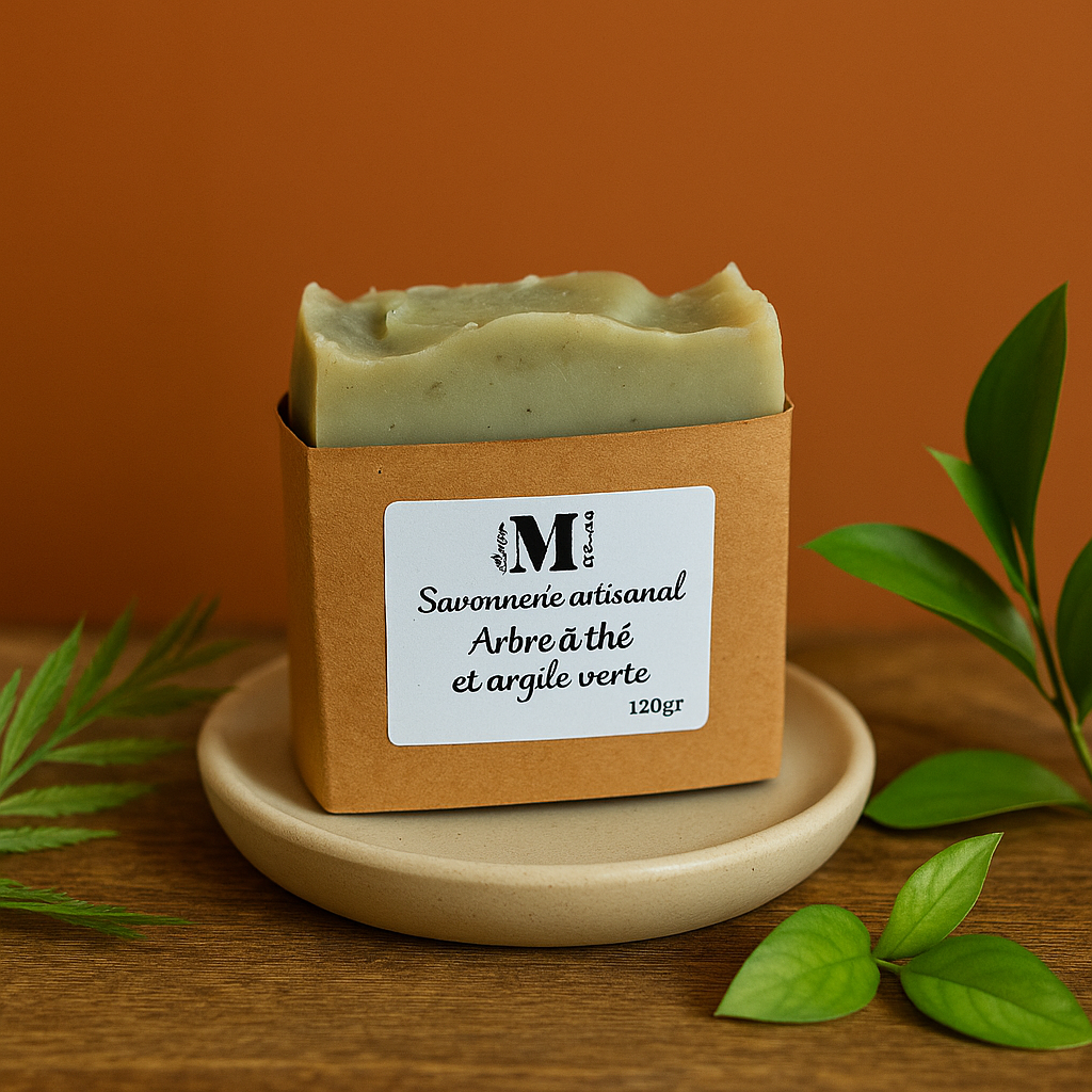 savon arbre thé et argile verte au beurre de karité 121g