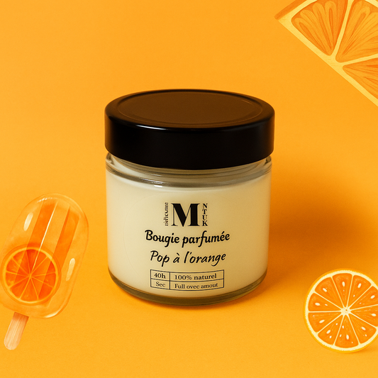 Bougie parfumée en cire de soya Pop à l'orange 9oz