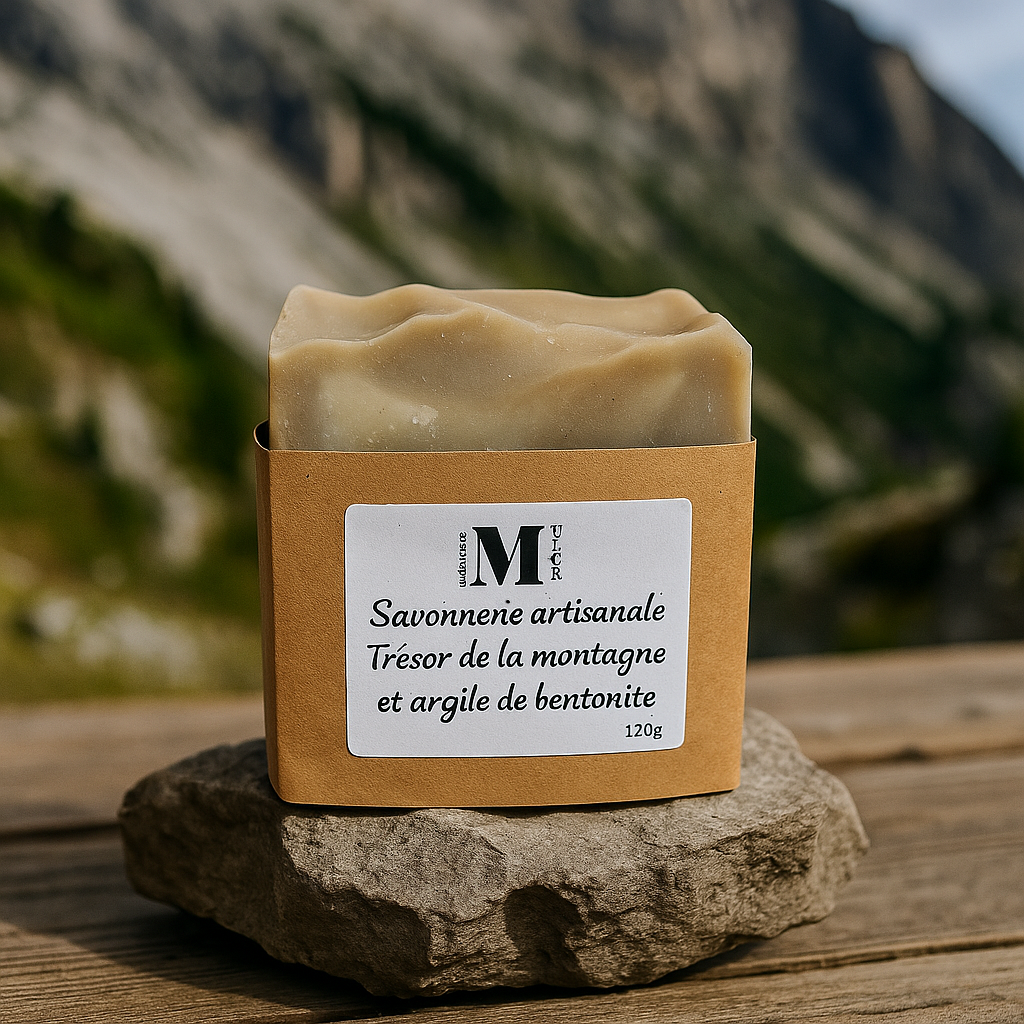 savon trésor de la montagne et argile de bentonite et beurre de karité SANS ODEUR 121g