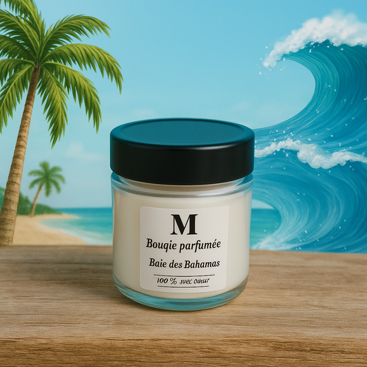 Bougie parfumée en cire de soya  baie des bahamas 9oz