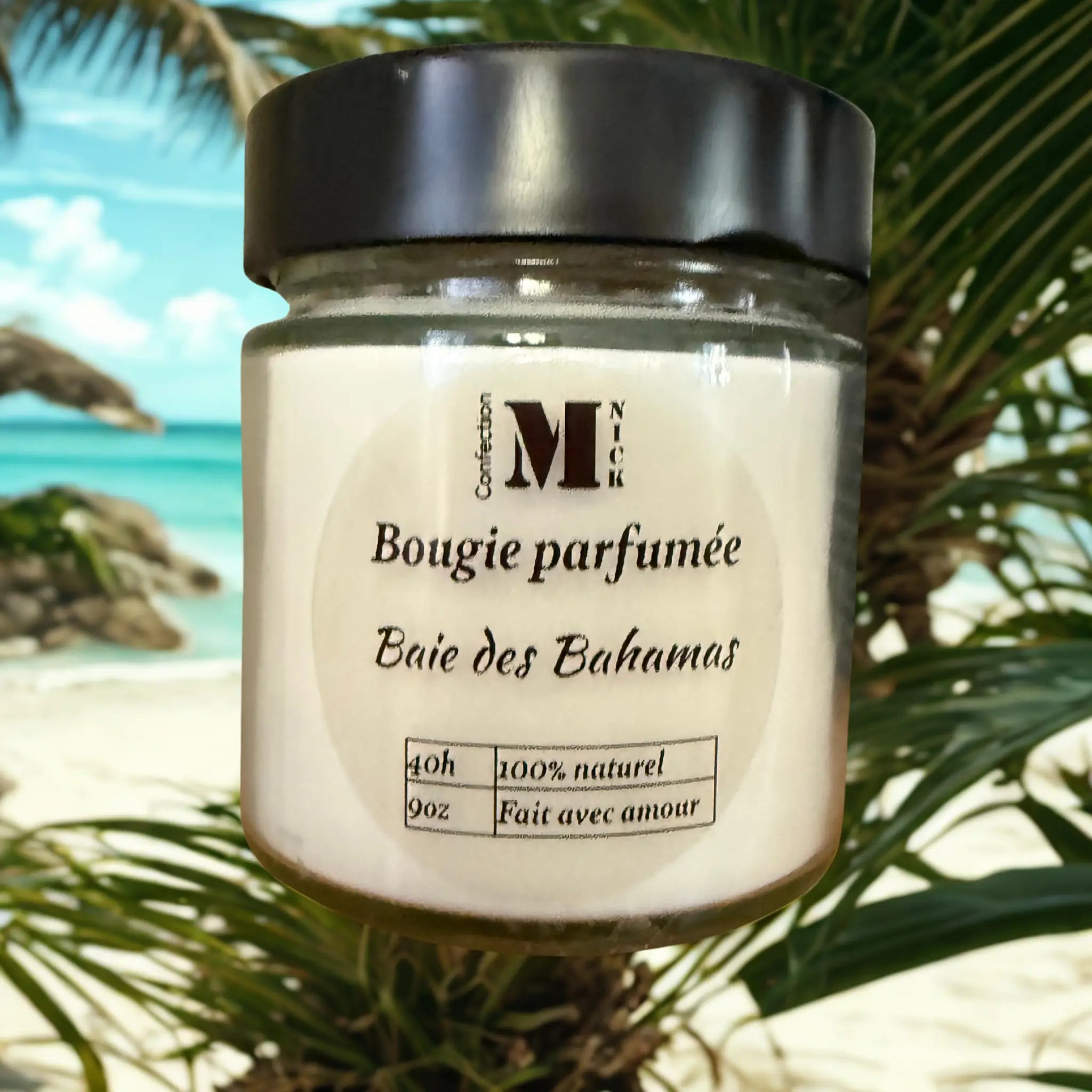 Bougie parfumée en cire de soya  baie des bahamas 9oz