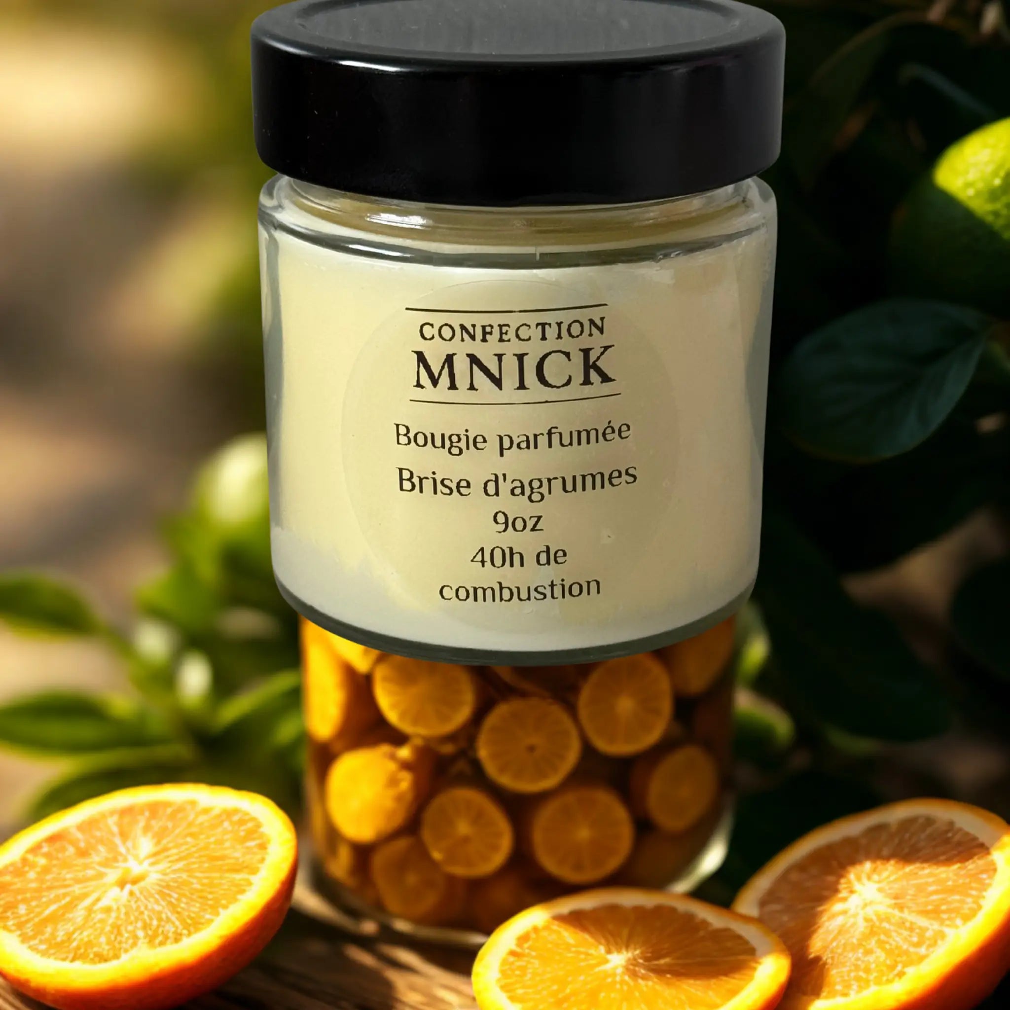 Bougie parfumée en cire de soya  Brise d'agrumes 9oz