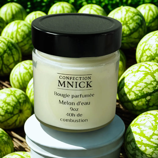 Bougie parfumée aux melon d'eau à base de cire de soya
