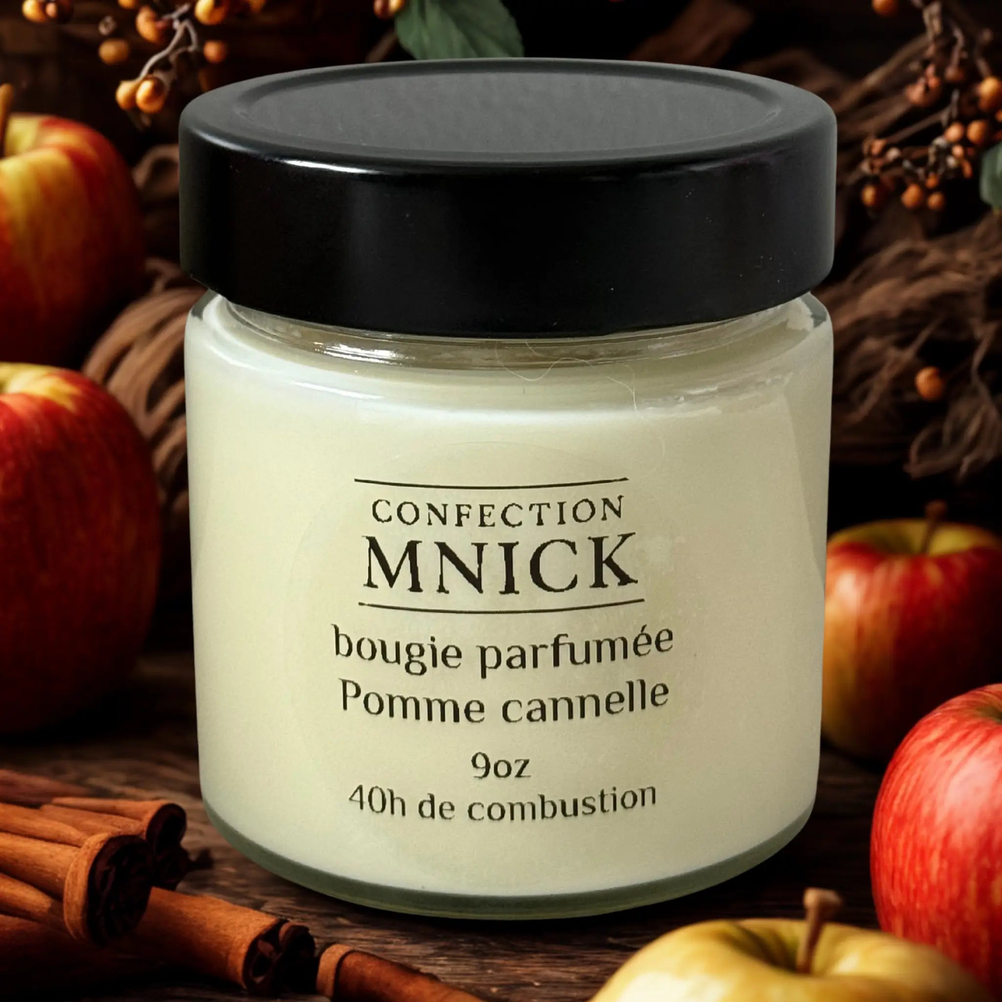 🍏 Bougie parfumée pomme épicée – La douceur d’un automne gourmand