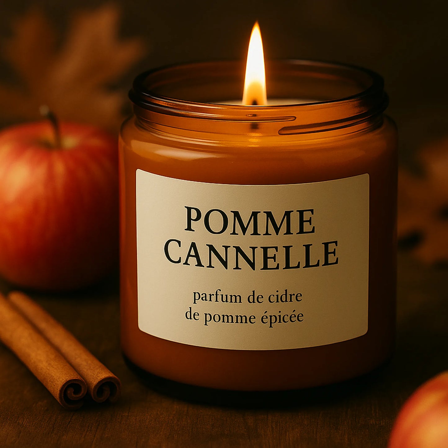 🍏 Bougie parfumée pomme épicée – La douceur d’un automne gourmand